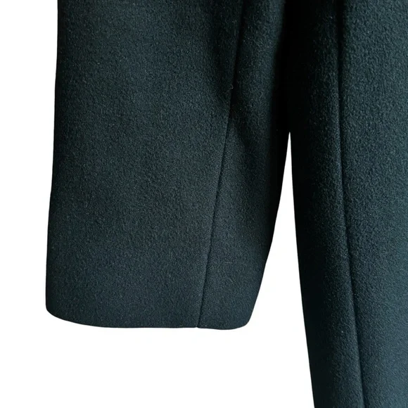 Gallery Wm’s XL Black Winter Coat 80% Wool Single Breast Detachable Hood - Picture 8 of 13